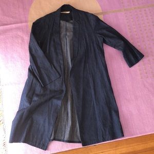 Ali Golden denim cotton duster jacket